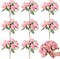 8 Packs Peonies Artificial Flowers Vintage Faux Peony Bouquet Fake Flower for Vase Silk Floral Arrangements for Table Centerpiece Wedding Decoration Indoor Home Decor